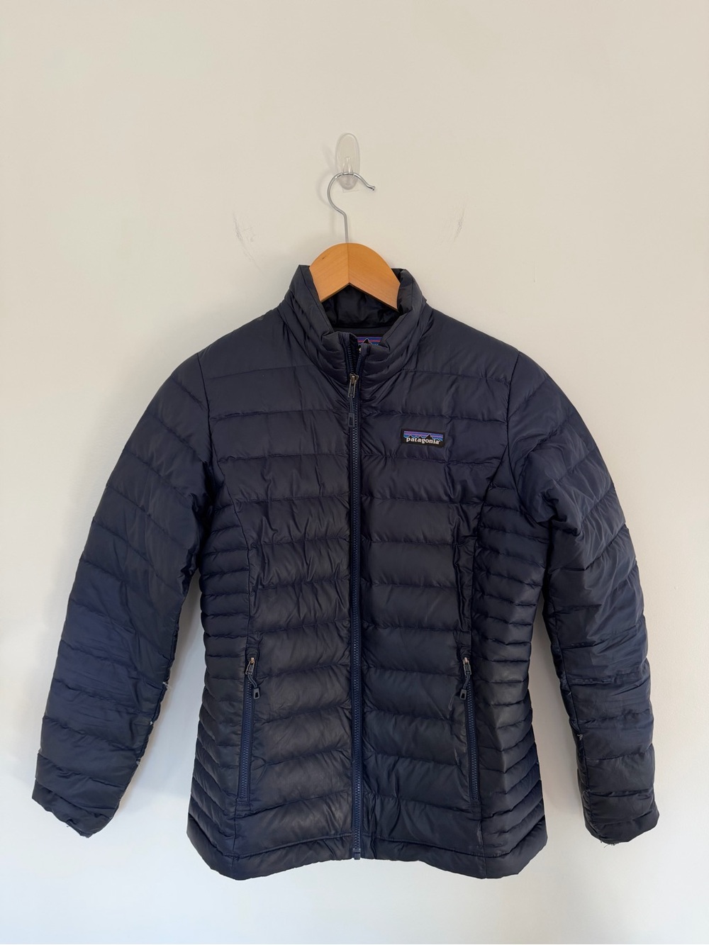 Patagonia Down Sweater Jacket Women’s XS Navy Down Nano Puffer Quilted Full Zip